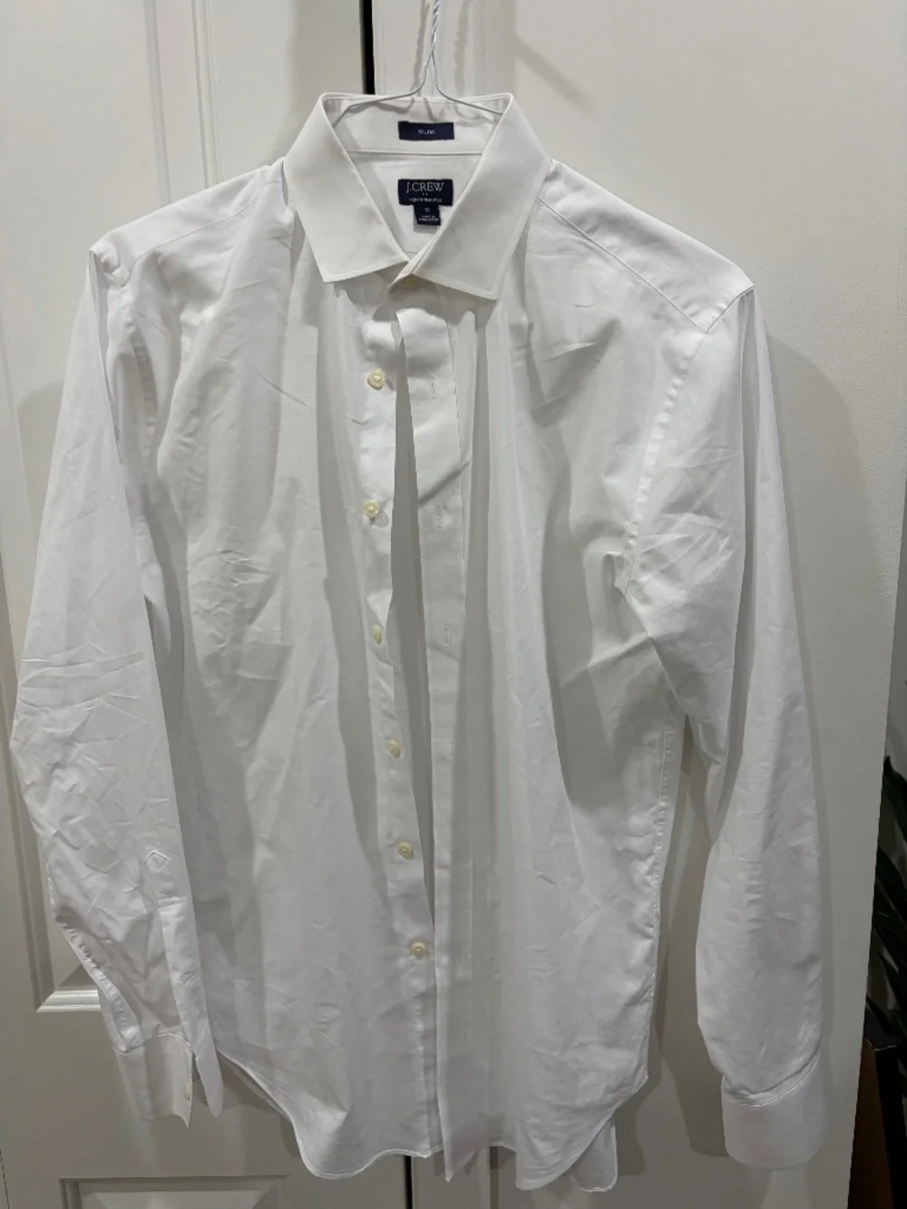 J Crew Men's Button Down - White - Slim Fit - Performance Fabric - M